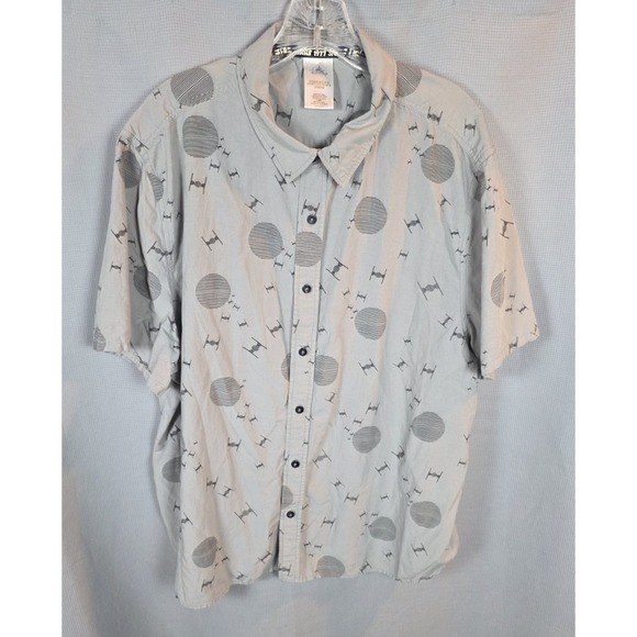 Disney Other - Disney Parks Star Wars Tie Fighter 1977 Short Sleeve Button Down Shirt Sz XL AOP
